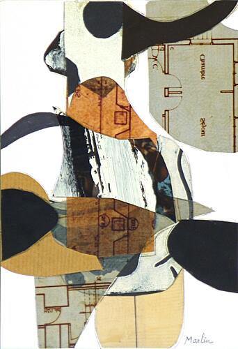 Abstract Architectural Collage Art Print by Pascal Marlin
