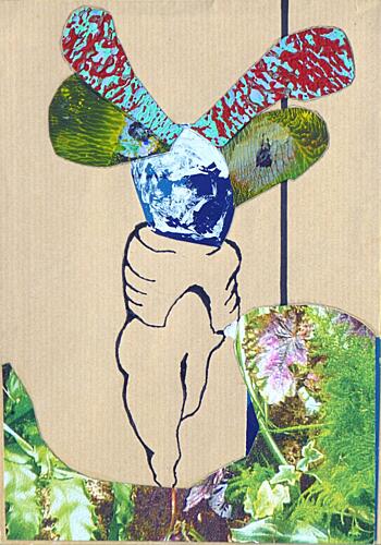 Organic Collage Creature Art Print