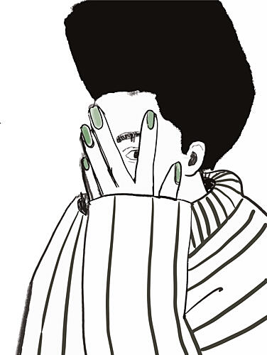 Green Nails Peek Art Print by Samantha Carter