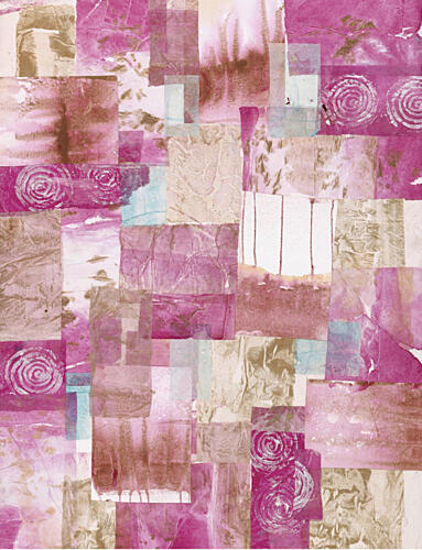 Textured Pink Collage Art Print
