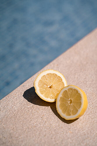 Fresh Lemon Poolside Art Print by Henrike Schenk