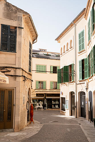 Sunny Mediterranean Street Art Print by Henrike Schenk