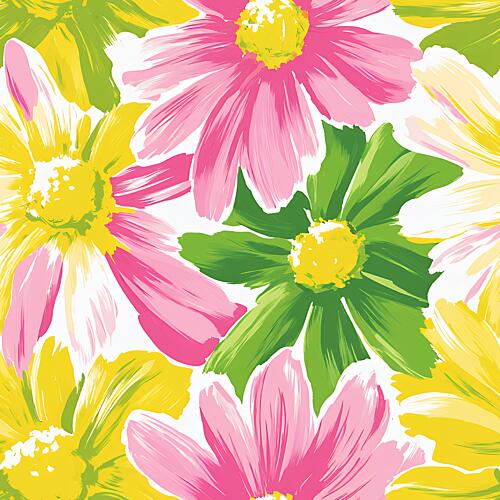 Vibrant Painted Flowers Art Print