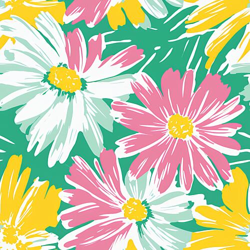 Vibrant Daisy Blooms Art Print