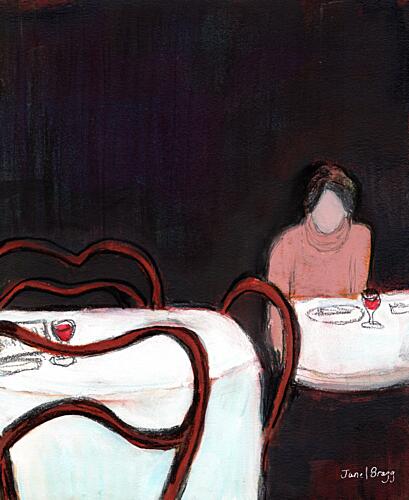 Woman Dining Alone Art Print