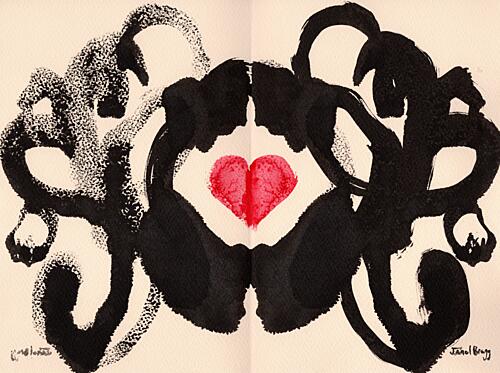 Embrace of Love Ink Art Print by Janel Bragg