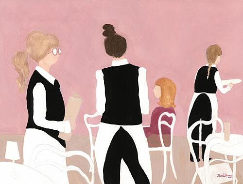 Cafe Waitresses Art Print by Janel Bragg