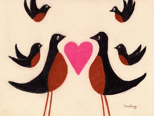 Love Birds Family Art Print