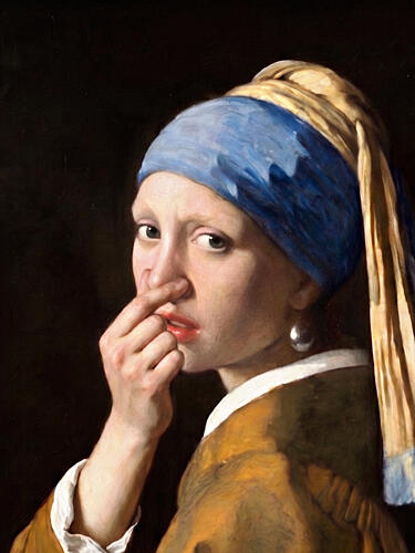 Picking Nose Girl Art Print