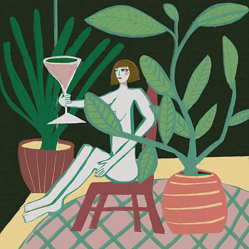 Nude Woman Green Retreat Art Print