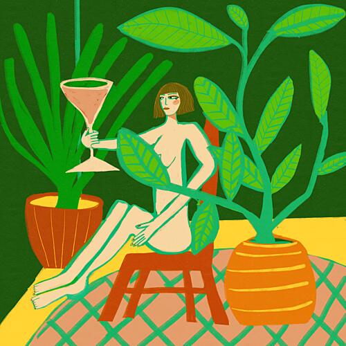 Nude Woman Green Sanctuary Art Print