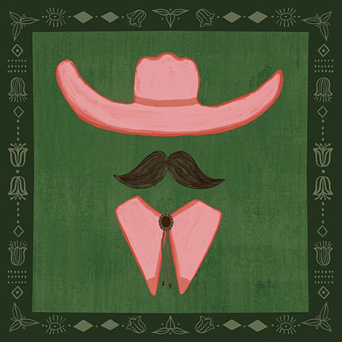 Pink Cowboy Icon Art Print