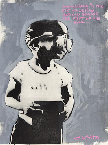 Curious Stencil Boy Art Print by Suzan Habib
