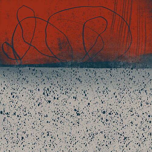 Dynamic Red Abstract Art Print by Mansi Saxena