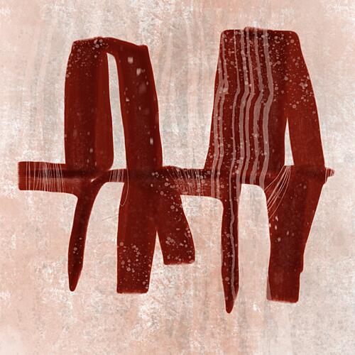 Organic Red Forms Art Print by Mansi Saxena