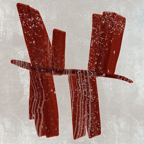 Snowy Red Abstraction Art Print by Mansi Saxena