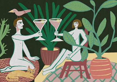 Summer Nude Cocktails Art Print