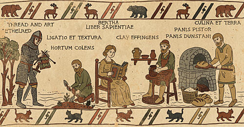 Medieval Daily Life Tapestry Art Print