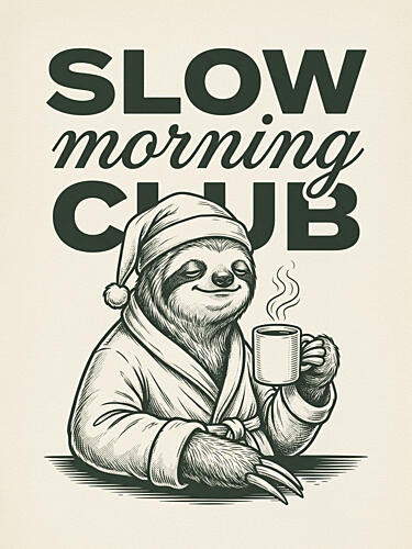 Slow Morning Club Sloth Art Print