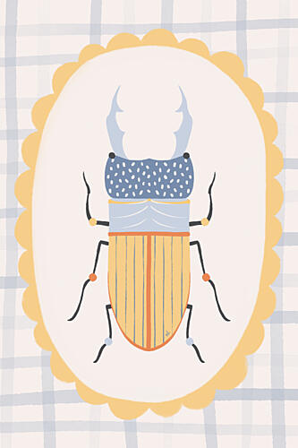 Whimsical Stag Car Art Print