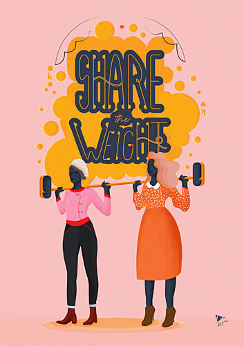 Share the Weight Art Print by Keva Epale