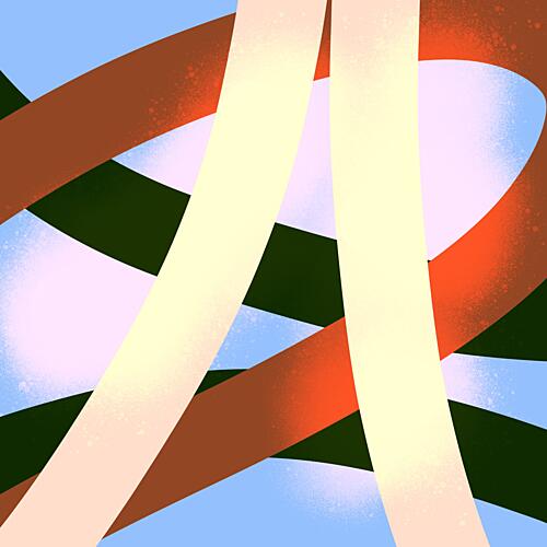 Vibrant Abstract Geometry Art Print by Keva Epale