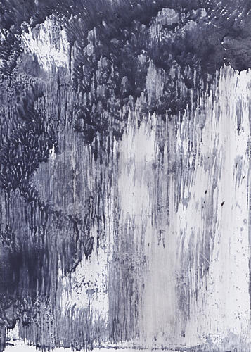Indigo Flowing Abstract Art Print by Maira Ribena