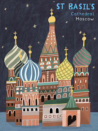 Whimsical St Basils Moscow Art Print