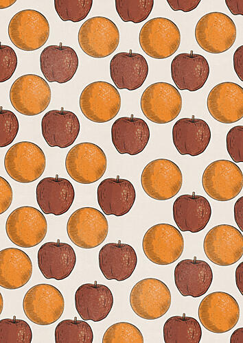 Illustrated Fruit Pattern Art Print