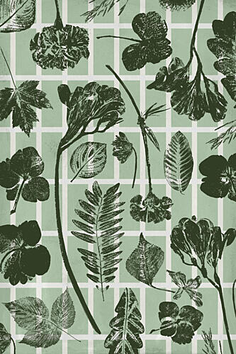 Botanical Grid Pattern Art Print