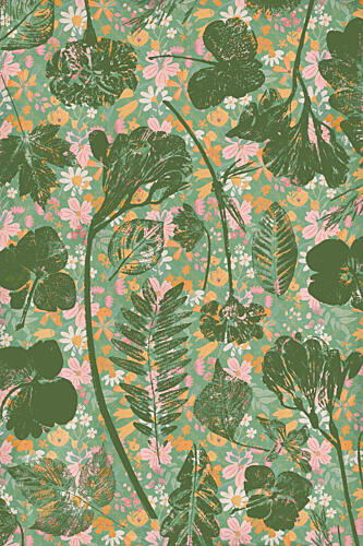 Wildflower Foliage Pattern Art Print