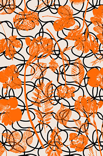 Abstract Orange Florals Art Print by Treechild