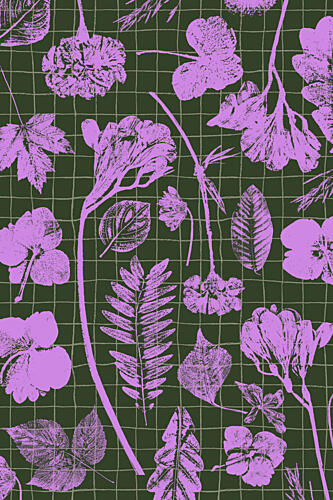 Purple Botanical Grid Art Print