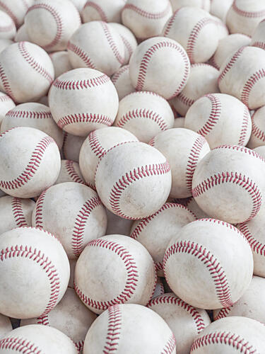 Red Stitched Baseballs Art Print