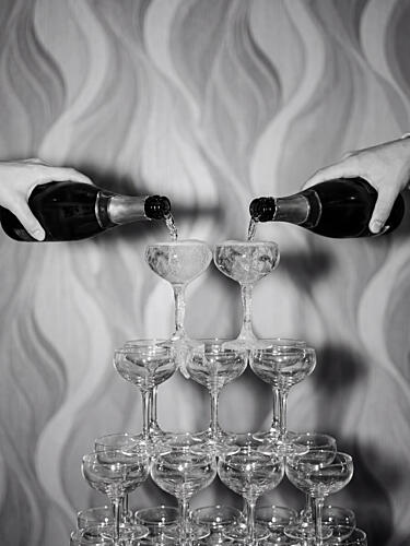 Champagne Celebration Tower Art Print