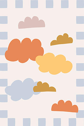 Playful Pastel Clouds Art Print