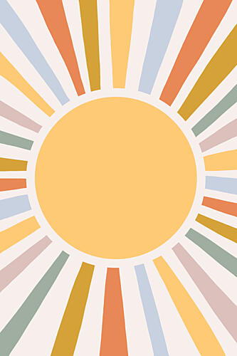 Colorful Sun Rays Art Print by Menina Lisboa