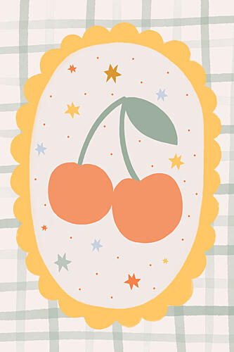 Sweet Plaid Cherries Art Print
