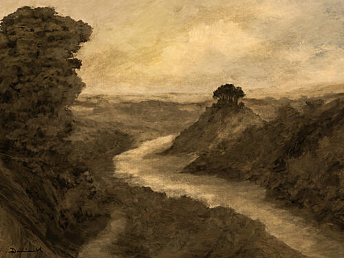 Winding Valley River Art Print