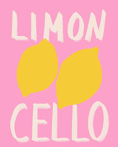 Pink Limoncello Lemons Art Print