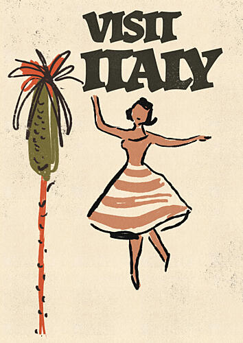 Visit Italy Vintage Travel Art Print