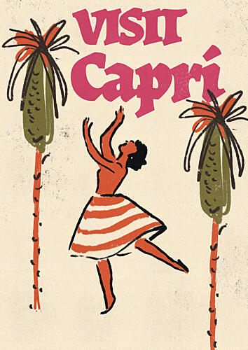 Joyful Capri Dance Art Print by Nicholas