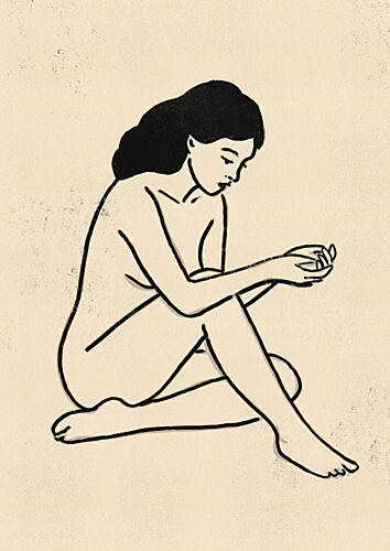 Serene Nude Figure Art Print