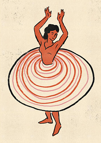 Vibrant Cancan Dancer Art Print