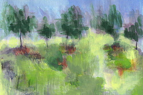 Impressionist Green Trees Impressionniste reproduction