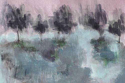 Misty Forest Abstraction Art Print