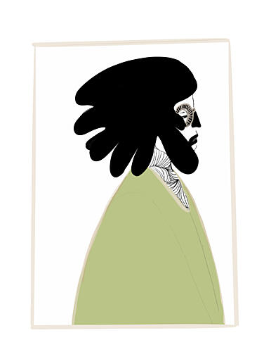Stylized Green Profile Art Print by Charlie Carter
