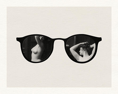 Vintage Woman Reflections Art Print