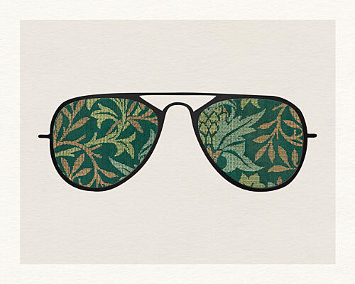 Green Botanical Aviators Art Print by Wild Violets
