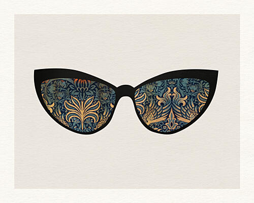 Retro Floral Cat Eye Art Print by Wild Violets